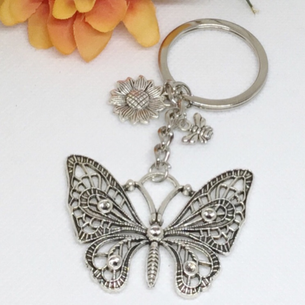 Butterfly Flower Bee Keychain
